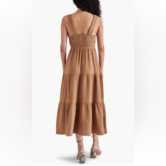 STEVE MADDEN Amira Tiered Cotton Midi Dress - Picture 2 of 13